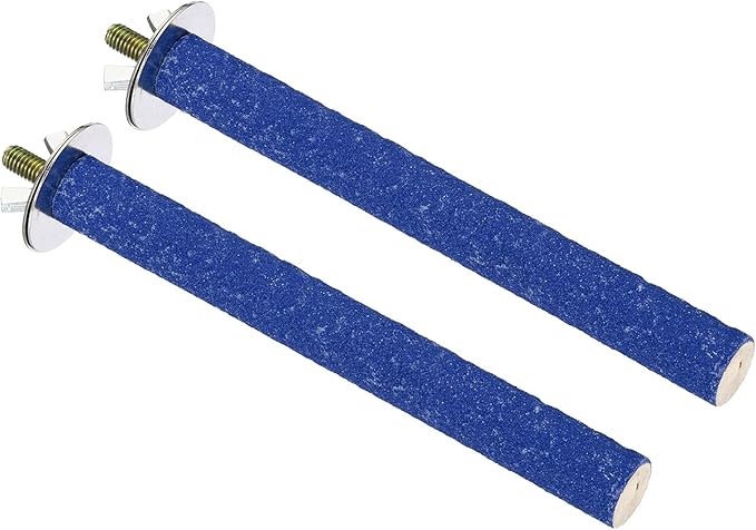 PATIKIL 0.6x5.5 Inch Bird Cage Perch, 2 Pack Parrot Stand Paw Grinding Stick Bird for Parakeet Cockatiel Cage Accessories, Blue