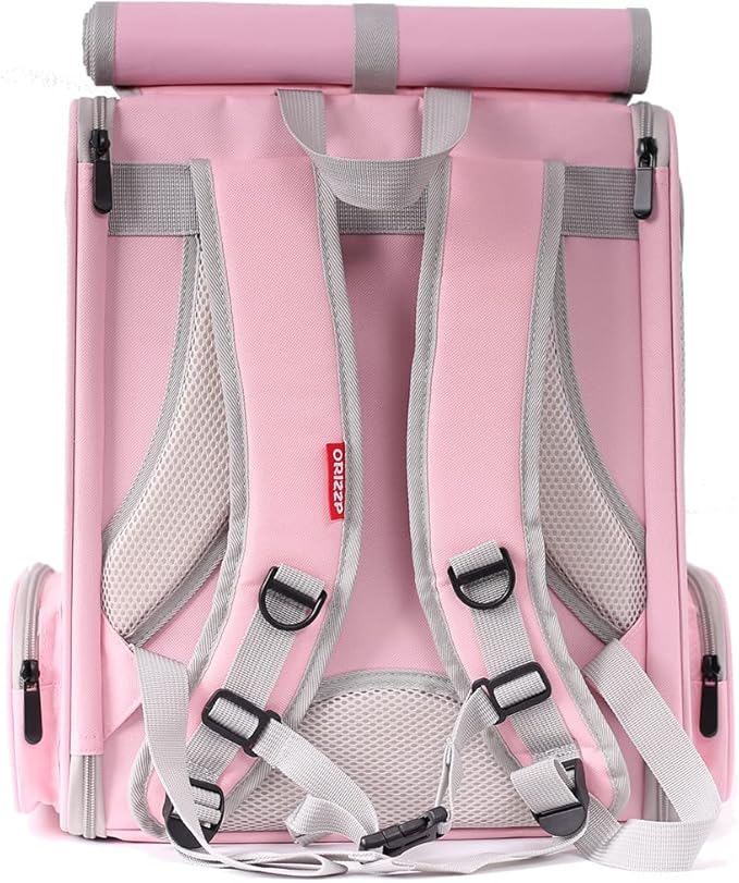 Bird Carrier Backpack with Wooden Stand Perch, Vented and Breathable Bag to Carry Parakeet Cockatiel Conure Parrot (Pink, Bird Backpack)