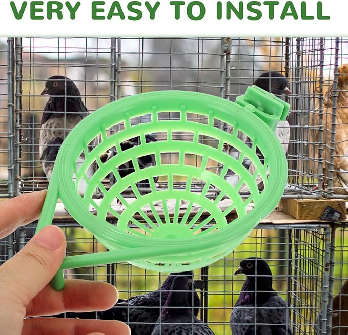 Mipcase 2pcs Bird Nest Basin for Small Birds Green Nesting Holder for Parrots Easy to Install Convenient Bird Supplies