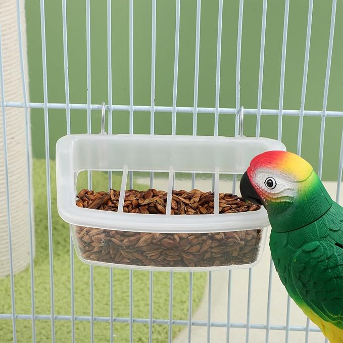 POPETPOP Bird Cage Feeder, Plastic, Multiple Pets