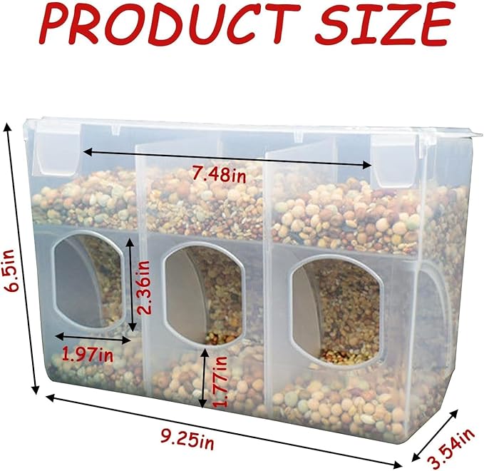Automatic Pigeon Bird Feeder Water, Plastic Feeder Water Dispenser Drinkers for Cage, No Mess Hanging Parrot Food Feeding, Cage Accessories for Parakeet Quail Bird Chicken (3 Hole-Hook)