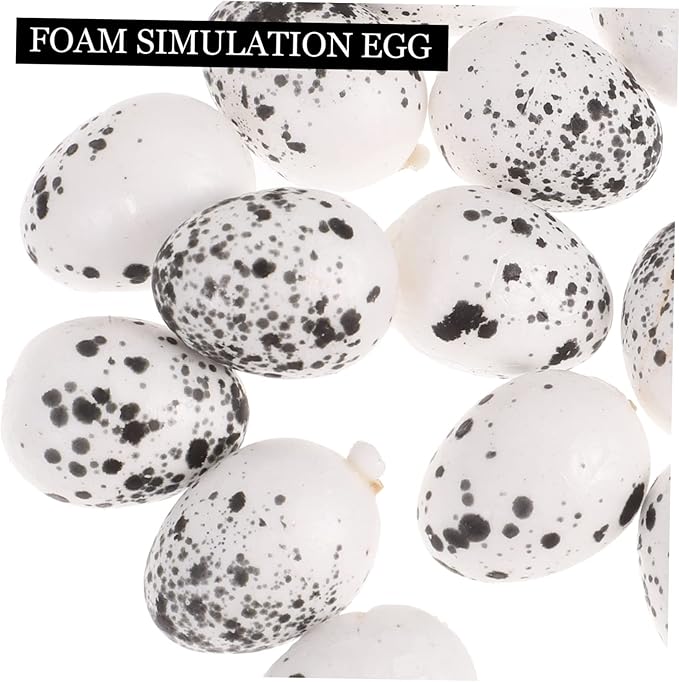Amosfun 24pcs Easter Simulation Bird Nest with Eggs Artificial Nest Natural Bird Easter Egg Ornament for Decor