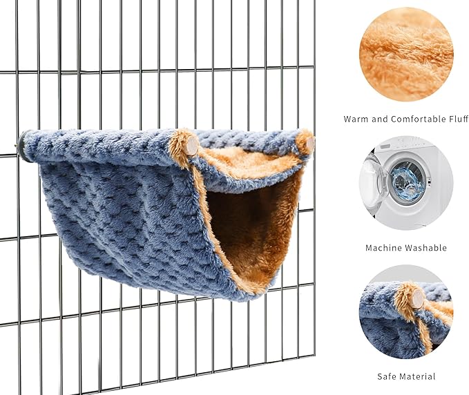 Rat Cage Accessories, Rat Hammock with Warm Soft Fluff, Rat Hammock for Cage, Birds Nest, Sleeping Bed, Cage Accessories for Rat, Hamster, Squirrel, Conure, Sugar Glider, Small Guinea Pig