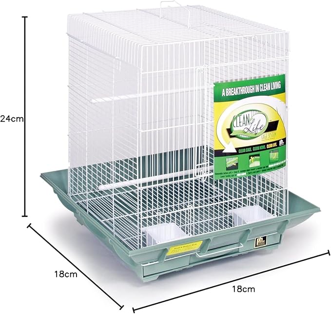 HomeStock Mountain Majesty Clean Life Bird Cage with Spacious Interior, Durable Build, Easy-to-Clean Features, and Secure Design for Birds' Comfort Green