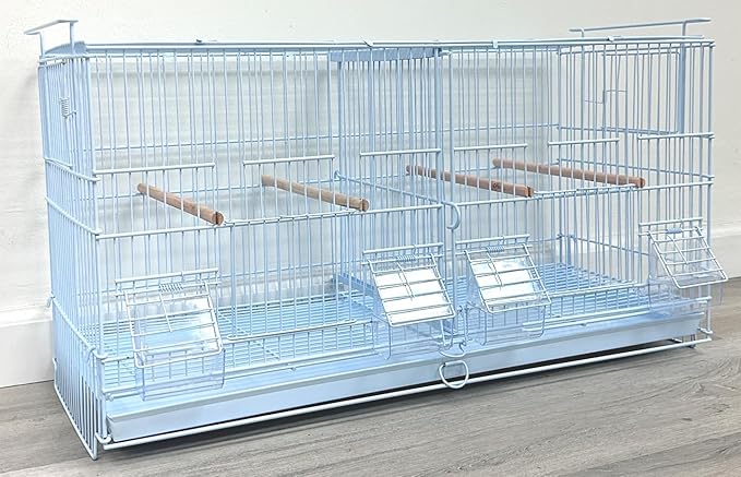 Lot of 4 Stackable Breeder Bird Flight Cage Side Breeding Nest Door with Removable Center Divider Side Breeding Nesting Box Door with Removable Rolling Stand