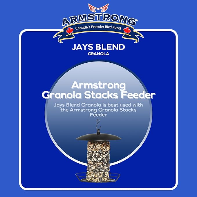 Armstrong Wild Bird Food Royal Jubilee Jays Blend Granola Stack, 4.94oz – High-Energy Treat with Sunflower Seeds, Peanuts & Corn - Ideal for Granola Stack Feeders
