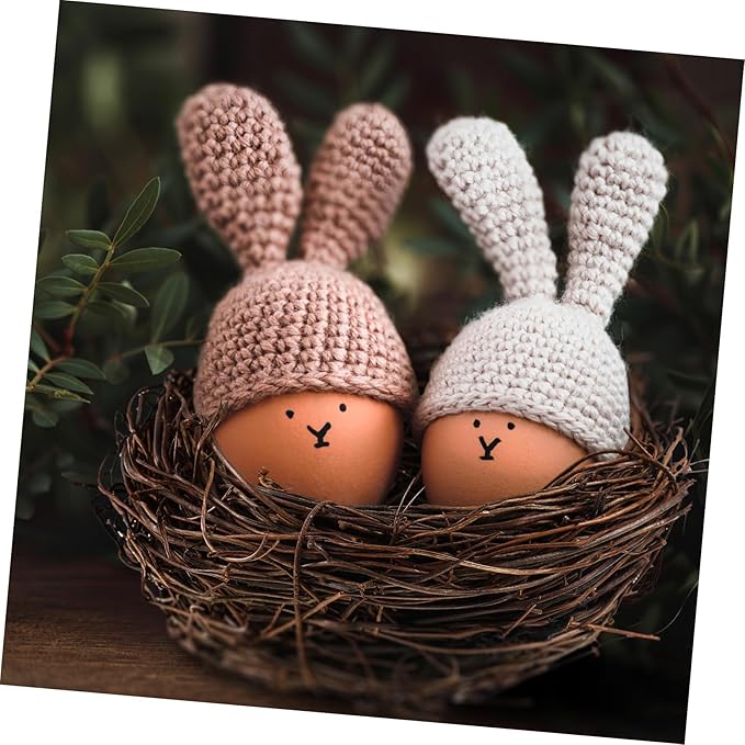 SUPVOX 4pcs Rattan Bird Nest Decorations Faux Birds Nests for Easter Crafts Decor Photography Props Hand Woven Country Style for Parties and Creative Projects