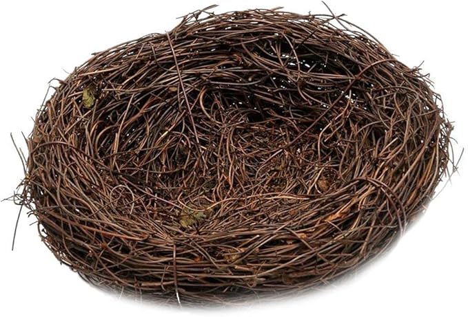 Nest Rattan Artificial Birds Small Animals Decoration Garden Field Accessories 25 cm
