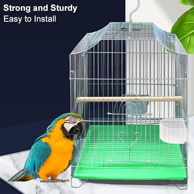 AHANDMAKER 4 Pcs Parrot Cage Replacement Food and Water Cup, White Bird Feeders Winged Universal Cage Plastic Cups Pet Supplies for Small Bird