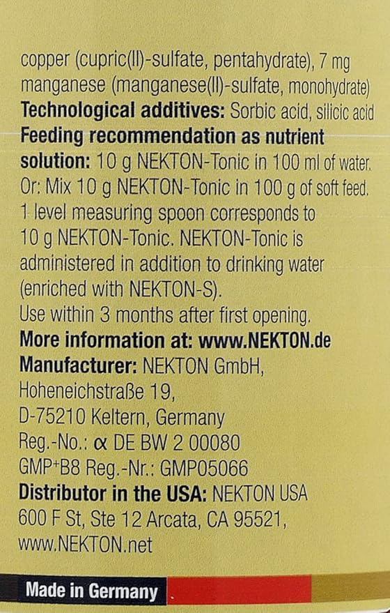 Nekton Tonic-K Restorative Supplement for Seed-Eating Birds 1000g, (2.2Lb)