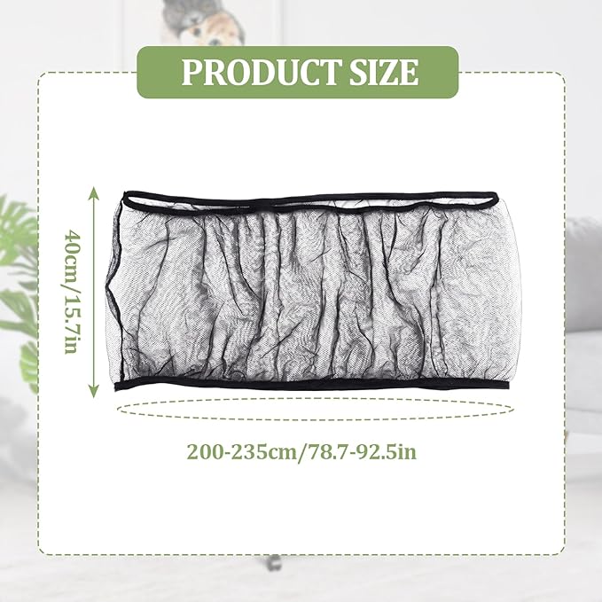 Bird Cage Cover,Bird Cage Seed Catcher,Durable Airy Nylon Mesh Net, Adjustable Birdcage Cover Skirt Seed Guard for Parrot Cockatiel Parakeet Pigeon Big Round Square Cages(Black)