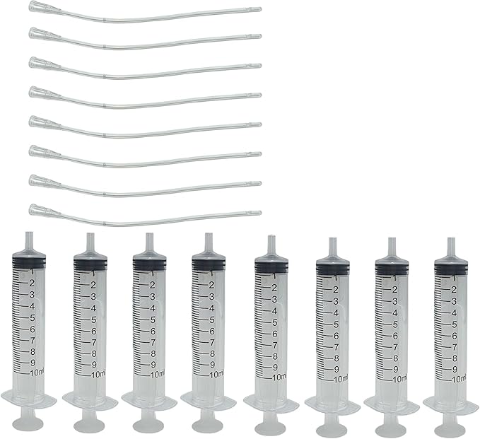 8Pcs Pet Bird Parrot Milk Syringe Set, Bird Hand Feeding Syringe with Soft Tubes for Pets - 10ml
