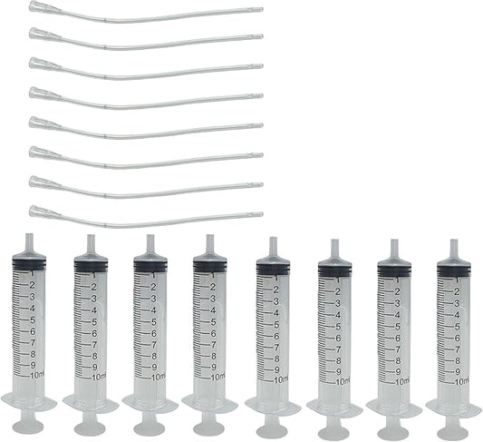 8Pcs Pet Bird Parrot Milk Syringe Set, Bird Hand Feeding Syringe with Soft Tubes for Pets - 10ml