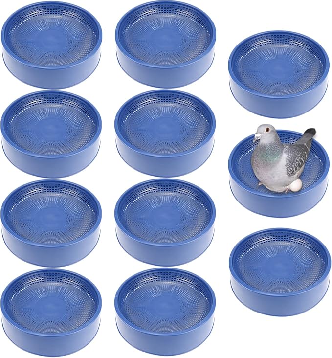 10 Pcs Plastic Pigeon Nest Bird Nest Bowls Pigeon Nest Bowl Breeding Hatching Nest for Pigeons Quails Breeding Hatching (Blue)