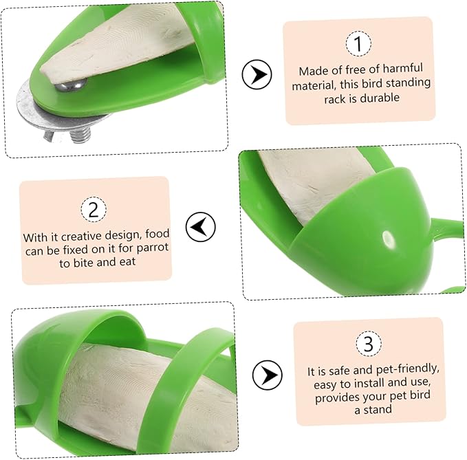 BESPORTBLE 1set Cage Bird Feeder Cuttlebone Stand Bird Cage Accessories for Parrots Snails and Pets Safe Non- Design for Easy Feeding and Entertainment
