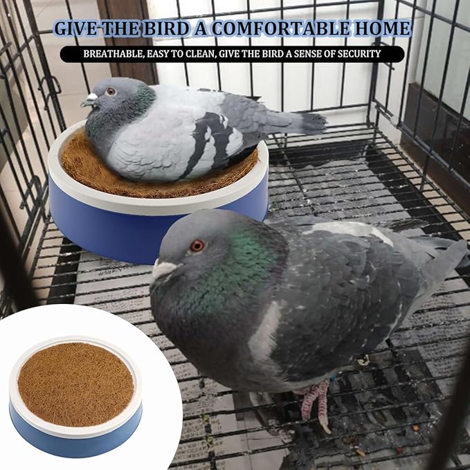 5 Pcs Pigeon Nest Bird Nest Bowls Nest for Pigeons Breeding Hatching (White Side+ Pad), Random