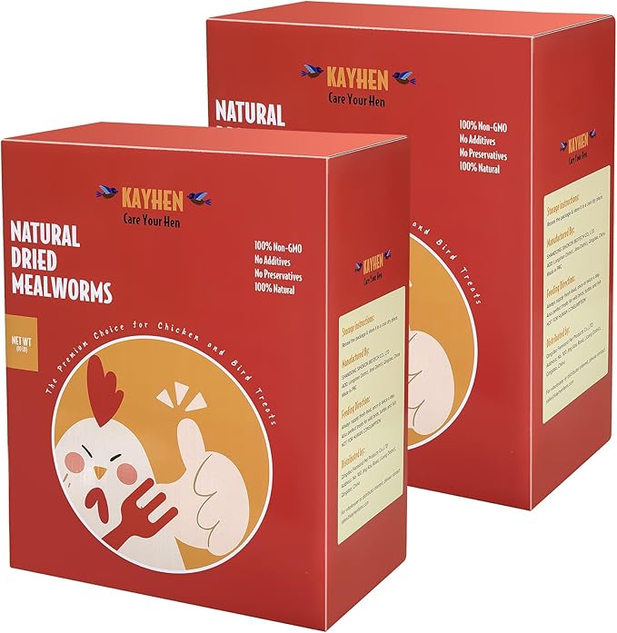 KAYHEN Dried Mealworms for Chickens 20LB Pure Natural Non-GMO High Protein Feed Meal Worms for Laying Hens Wild Birds