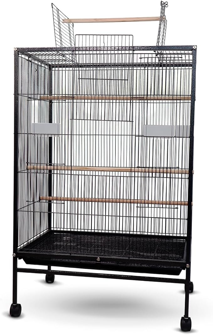 Spacious Bird Cage | 95 x 43 x 61.5 cm | 8 Access Points | Feeders & Waterers | Wheels | Removable Tray | Nymph | Mobiclinic