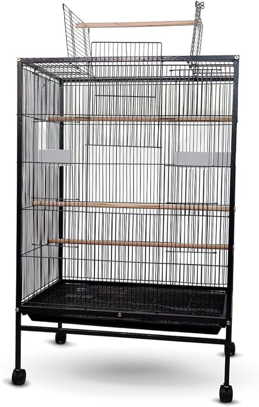 Spacious Bird Cage | 95 x 43 x 61.5 cm | 8 Access Points | Feeders & Waterers | Wheels | Removable Tray | Nymph | Mobiclinic