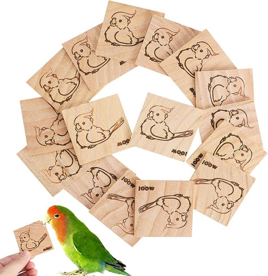 16 Pack Natural Balsa Wood Bird Chew Toys - World's Softest Wood, Safe Chewing Toys for Parakeets, Cockatiels, Lovebirds & Small Medium Birds. (Medium) (Medium 1)