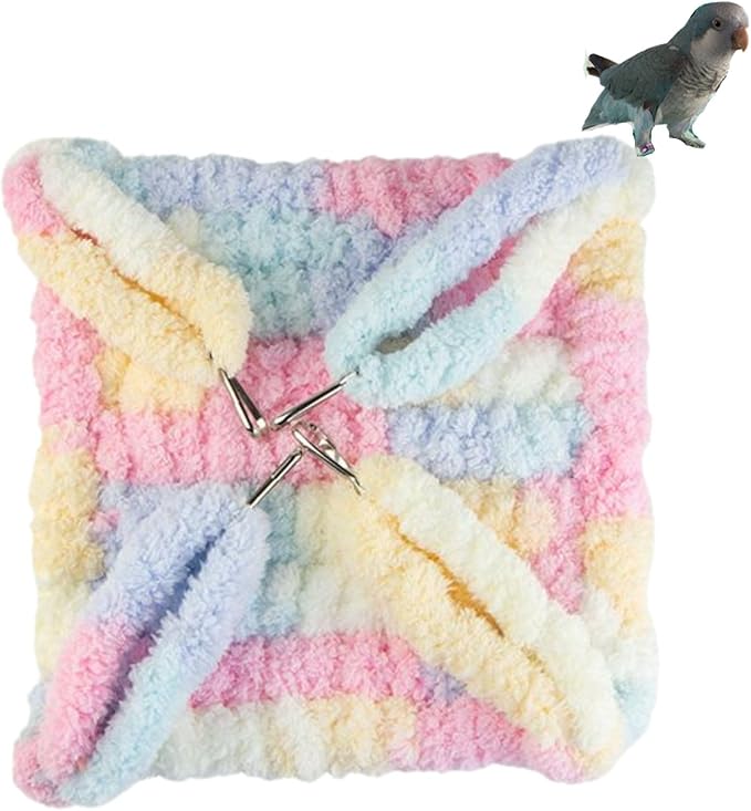 Bird Plush Perch Swing Four Season Warm Hammock Nest Bed for Parrot Budgie Parakeet Cockatiel Lovebird
