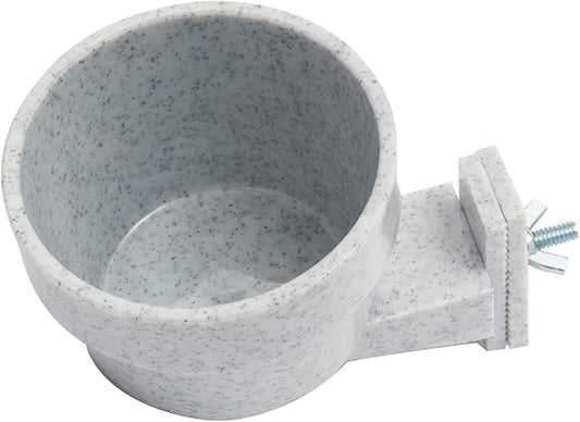 Lixit® Quick Lock Removable Bird Cage Bowls for Birds, Rabbits, Dogs, Cats, Guinea Pigs and Other Small Animals - Made in USA (Gray, 10 Ounce)