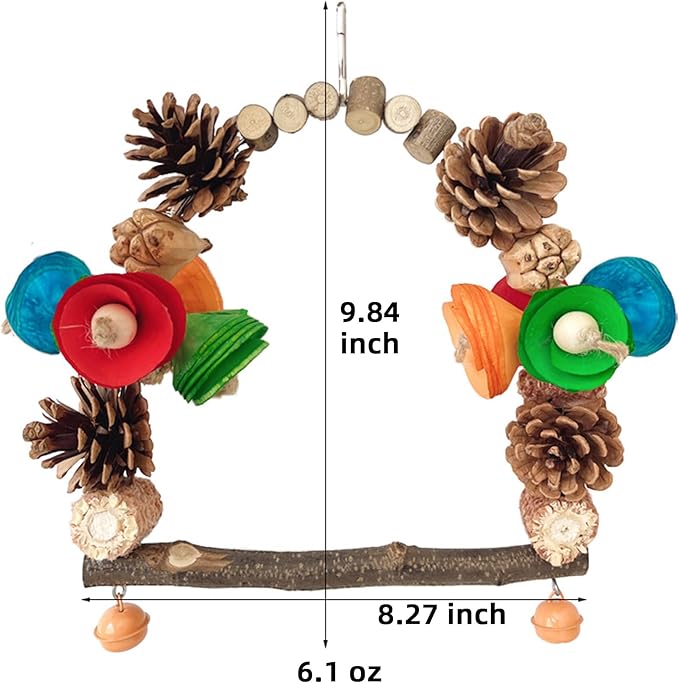 Bird Toys, Bird Perch Stand Playground for Cage, for Small-Medium Parrot, Parakeet, Budgie, Conures(Swing)