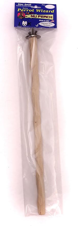 18" Extended NU Perch® - Small for Cockatiels, Parakeets, and Green Cheek Conures