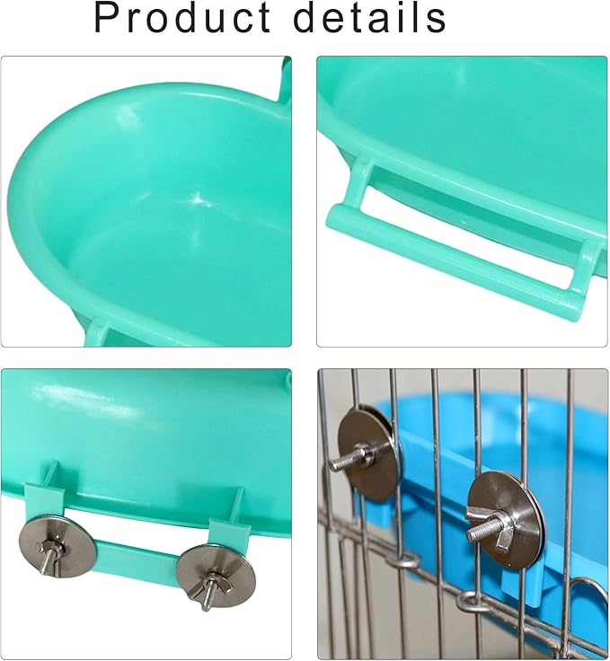 Bird Shower Tray, Parakeet Bird Bath, Bath for Cage Birdcage Addon Screw Tub Parrots Bathtub Birdcage Water Bowl Feeder Budgies Cage Accessories