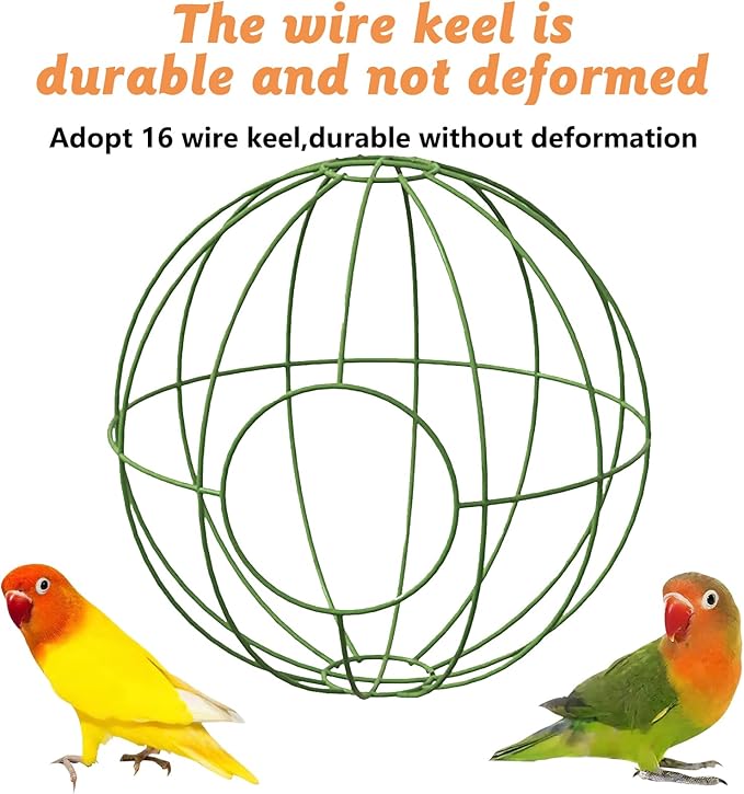 BNOSDM Rattan Parrot Nesting House Bird Nest Parakeet Hanging Swing Soft Lovebird Warm Bed Sleeping for Parrots Bird Cage Accessories for Cockatiels Budgerigars Finches Canaries (Green)