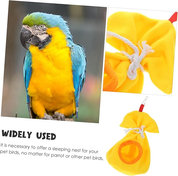 POPETPOP Bird Bed Parakeet Nesting Box Warm Flannel Sleeping Bag Parrot Sleeping Nest Bird Cage Hanging Bag Color