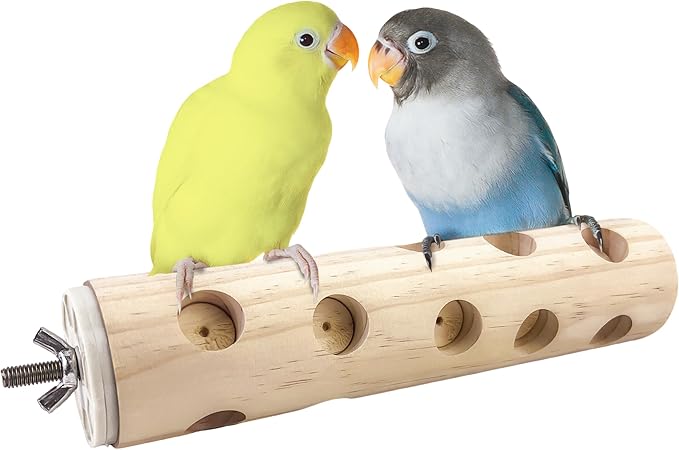 Natural Bird Wooden Block Chewing Toy,Parakeet Toys, Bird Cage Accessories for Hamster Cockatiels Conures Budgie
