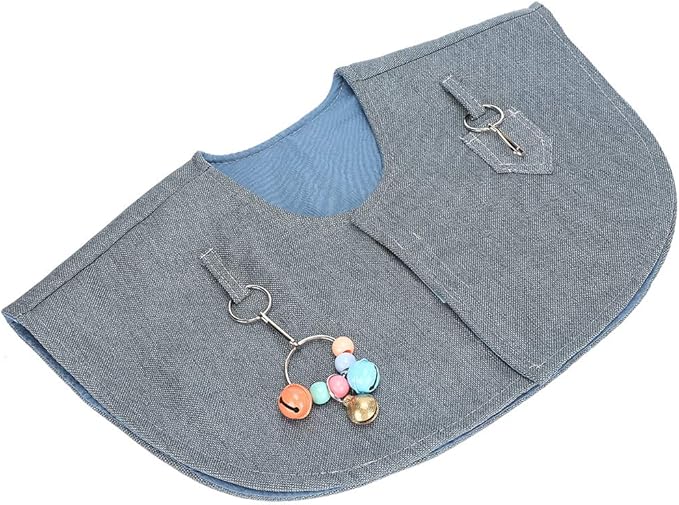 GLOGLOW Bird Shoulder Protector for Parrots, Anti-Scratch Reusable Cotton Poop Protector Shawl with Bell Toy for Cockatiels Parakeets Conures Macaws Lovebirds Finches