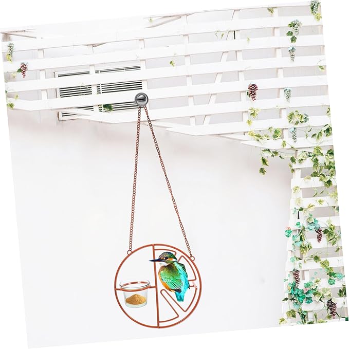 Metal Bird Balcony Feeder Weather Resistant Outdoor Hanging Feeder for Wild Birds Sturdy Design for All Seasons Minimal Maintenance for Window and Garden Decor