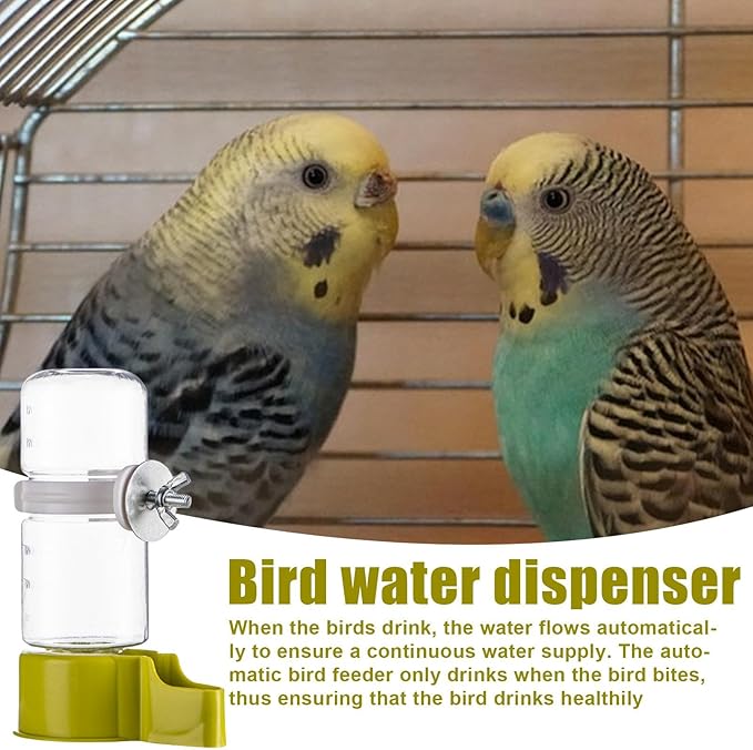 Automatic Bird Water Feeder - Bird Food Drinker, 140ml Large Capacity Parrots Water Feeder, Suspended Parakeets Feeders | Parrot Water Dispenser for Finches, Starlings, Blackbirds, Parrots