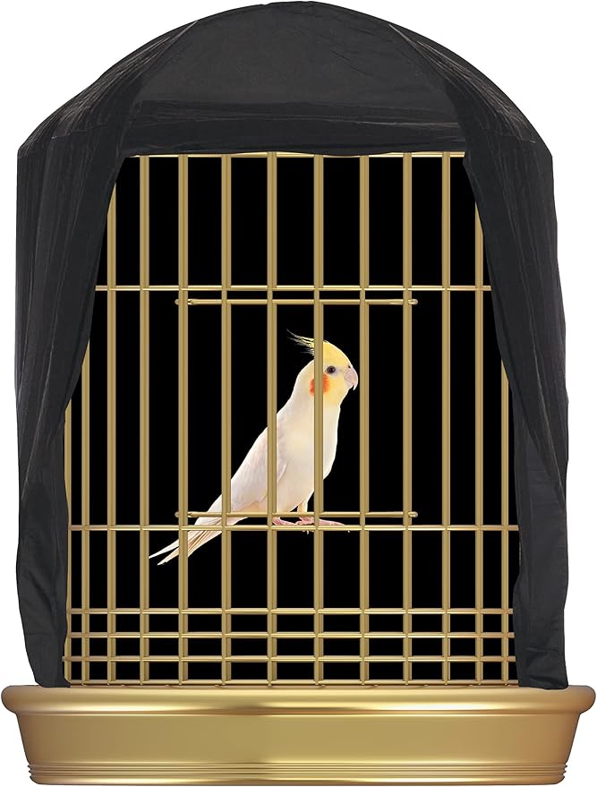 Penn-Plax Bird-Life Universal Fit Birdcage Cover – Machine Washable & Breathable Fabric – Black Color – Large Size
