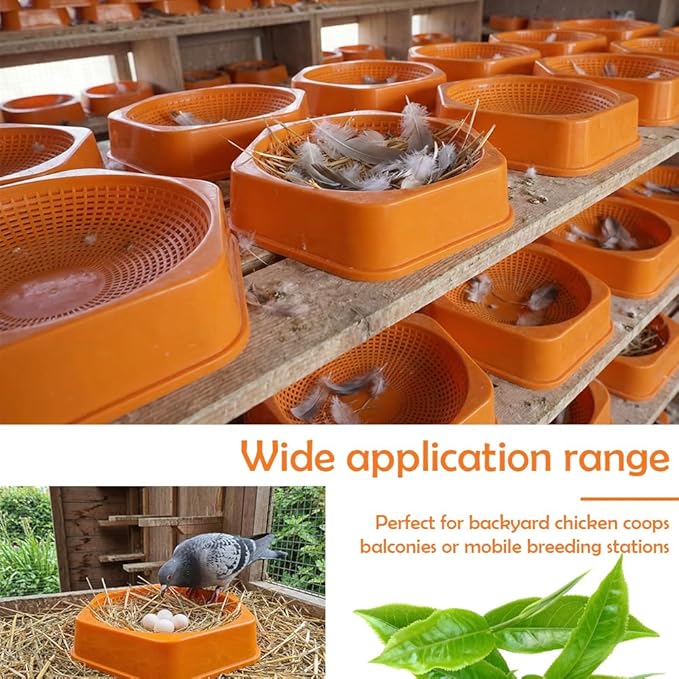 DQITJ 10 Pack Pigeon Nesting Bowl Bird Canary Anti Tip Egg Hatching House with Ventilation Holes for Home Farm (Yellow)