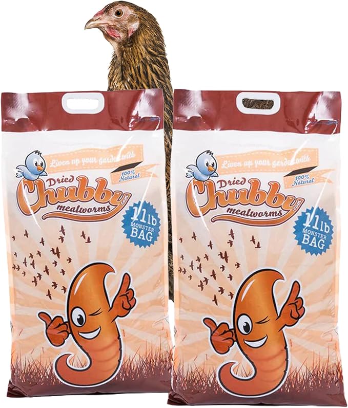 Chubby Dried Mealworms | 22 lbs | High-Protein Non-GMO Treats for Chickens, Ducks, Wild Birds & Backyard Pets