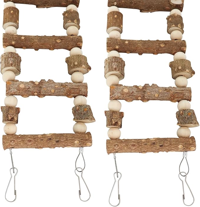 Natural Pepper Wood Hanging Pet Chewing Bridge, Rat Hamster Climbing Accessories, Suitable for Bird Parrot Rat Squirrel Sugar Gliders