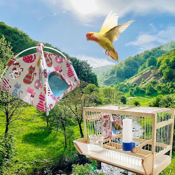 FEimaX Bird Nest House Hanging Hammock Finch Cage, Snuggle Hut Tent for Small Medium Parrots Parakeet Lovebird African Grey Budgies Cockatiels