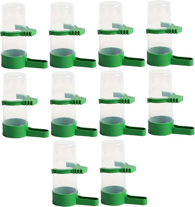 Pigeon Waterer 10Pcs Automatic Bird Water Feeder Plastic Bird Drinker Dispenser for Parrot Pigeon Quail Lovebirds Drinking Bottle