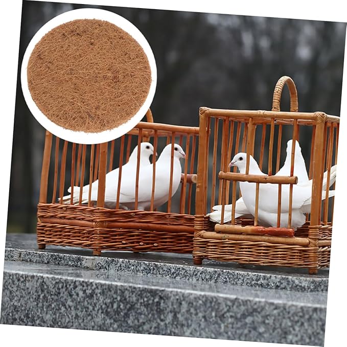 Coconut Fiber Nesting Pads 10Pcs Round Bird Nest Mats for Pigeons Parrots and Chickens Soft Egg Breeding Substrate Comfortable Pet Resting Mat