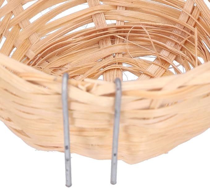TOPINCN 4pcs, Handmade Weaving Breeding Resting Bird House with Hook Decoration for Parrots Canary