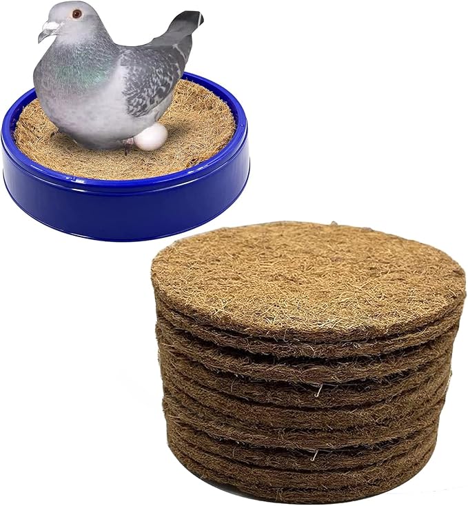 10Pcs Pigeon Nest Pads,Racing Pigeon Loft Supplies,Coconut Fiber Bird Breeding Egg Nests Bowls Mat for Finch Chicken Homer