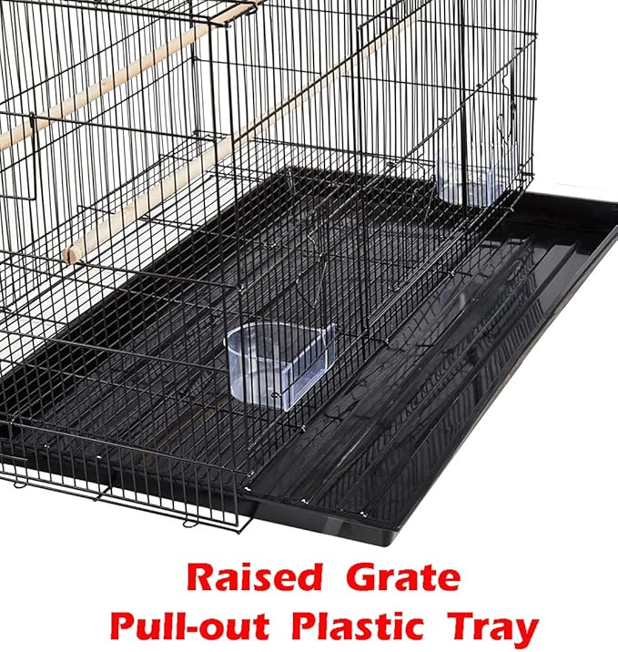 Small Breeder Breeding Cages with Center Dividers, Pack of 6, 24 x 16 x 16 H inches (24 x 16 x 16 H inches, Black)