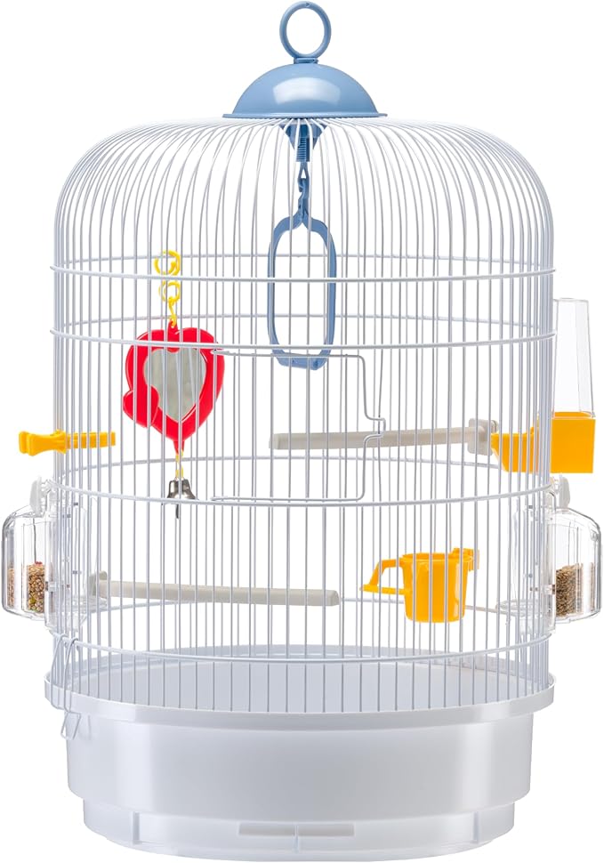 Ferplast Bird Cage Regina Cage for Birds, Canaries, Budgies, Finches, Metal, Accessories Included Rotating Feeders Perches, 32.5 x 32.5 x h 49 cm.