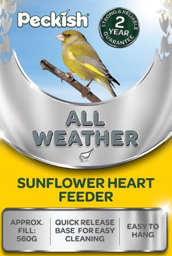 Peckish 60053033 All Weather Sunflower Heart Metal Bird Feeder, Large, Blue,Black