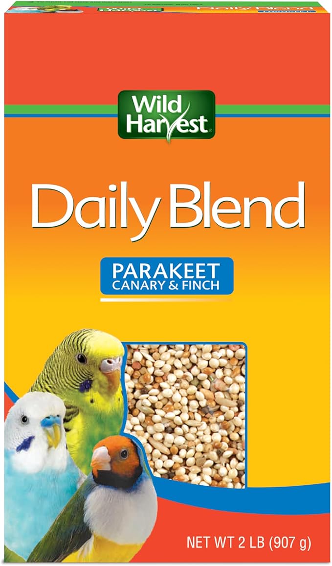 Wild Harvest Daily Blend for Parakeet, Canary, Finch & Small Birds, 2 Pounds (Pack of 4)