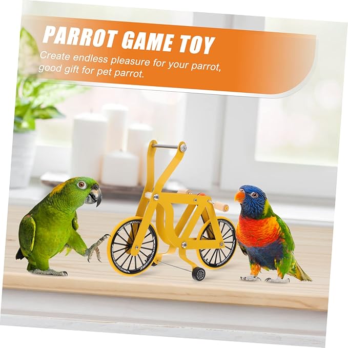 Parrot Bike Toy Educational Bird Training Toy for Intelligence Development and Exercise Bright Color Compact Size Easy Storage for Pet Birds