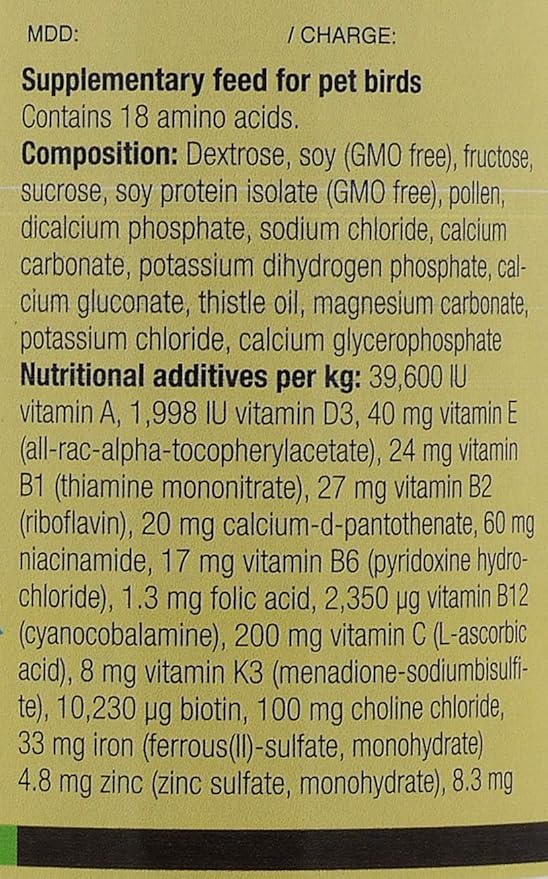 Nekton Tonic-K Restorative Supplement for Seed-Eating Birds 100g, (3.5oz)